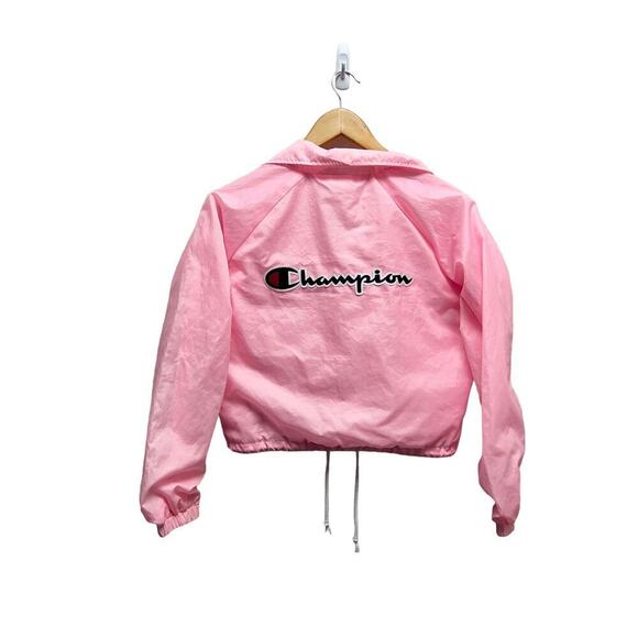 Champion Pink Cropped Windbreaker Jacket Size XS - Picture 1 of 8